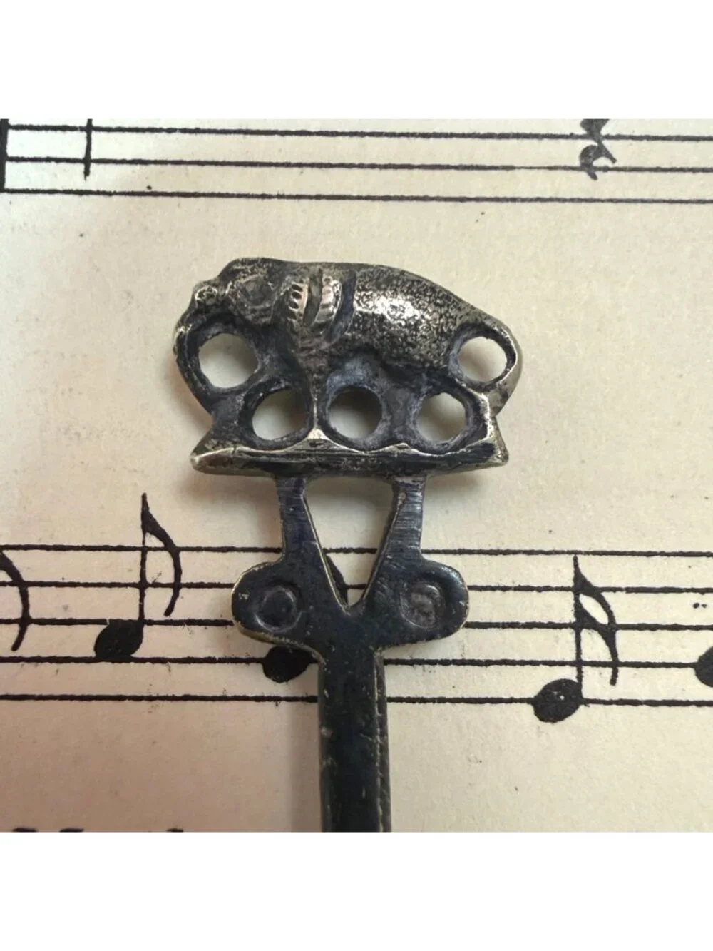 Vintage Iced Beverage Spoon Twisted Stem Elephant Figurine Finial 6